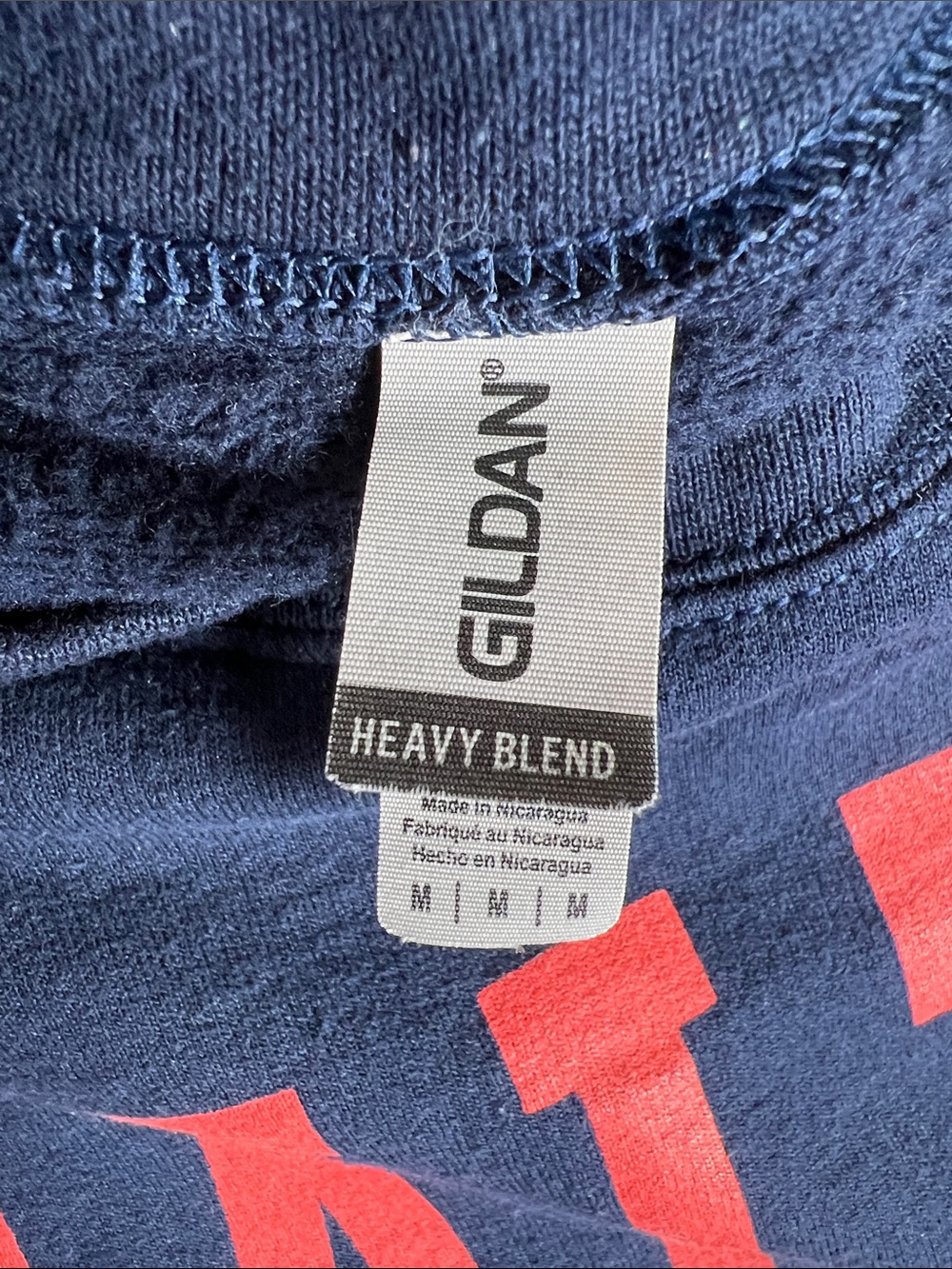 Gildan Unisex Adult Navy Blue Heavy Blend Crewneck Sweatshirt Salty in Red M - Picture 7 of 13